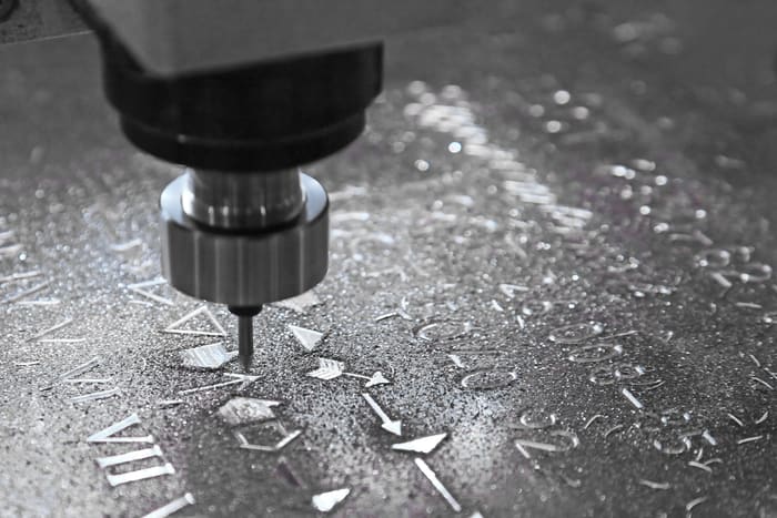 CNC marking a steel plate